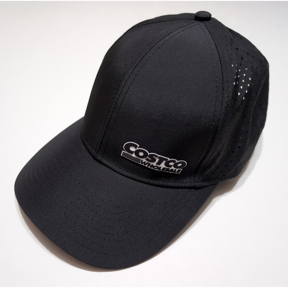 COSTCO Wholesale Hat Mens OSFM Black Excellent Perforated Hot Dog Snapback Cap